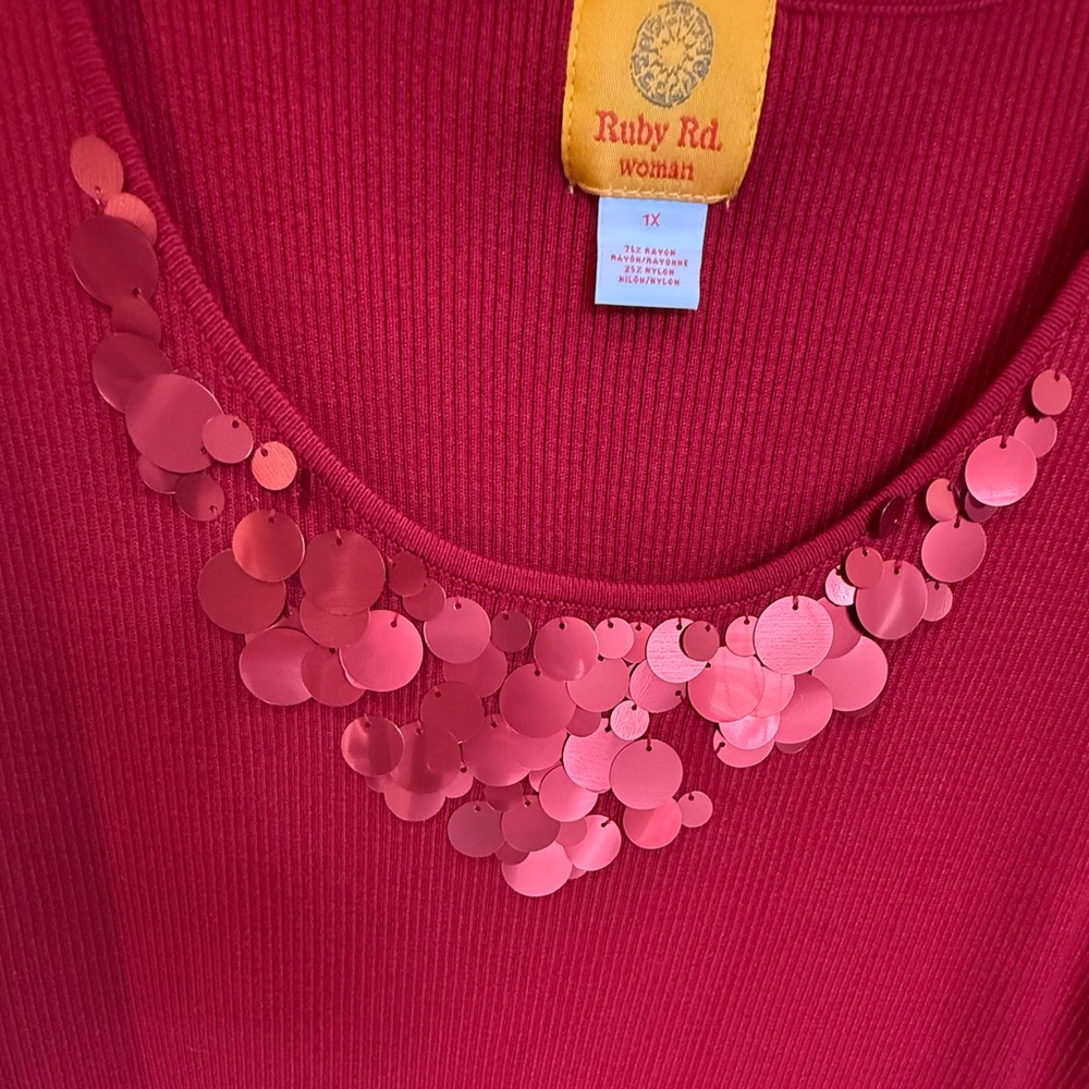 Ruby Rd. Scarlet Sequin Blouse